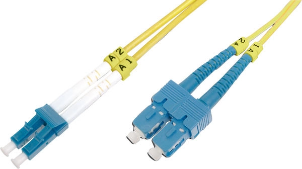 0.5 Metre Beek LC-SC Fiber Optik Patch Kablo, 9/125 µ, Singlemode, 3.0mm, Duplex, OS2, LSZH