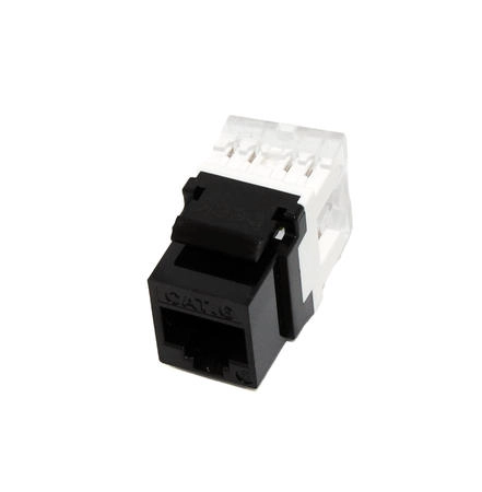 Beek CAT 6 Keystone Jack, zırhsız/unshielded, 250 MHz acc. ISO/IEC 11801:2002 AM2:2009/09, siyah renk, beyaz IDC plastik