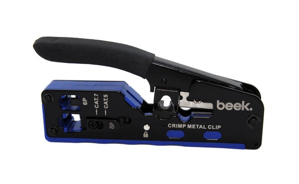 Beek CAT5/CAT6/Cat6A/CAT7 Konektörler ve 6P/6C (RJ-12), 6P/4C (RJ-11), 6P/2C (RJ-11) Modüler Fişler İçin Crimp Aleti/Sıkma Pensi, Mavi Renk