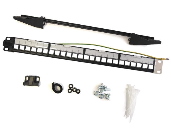 Beek Modüler Boş Patch Panel, Zırhlı, 24-port, 1U, Rack Montaj için Uygun, Etiketleme Alanı Mevcut  