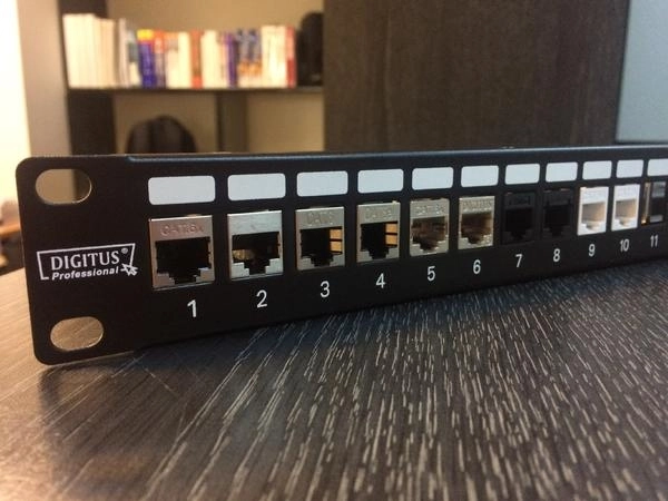 Digitus 24 Port Boş Patch Panel, Zırhlı, 1U Yüksekliğinde, Siyah Renk