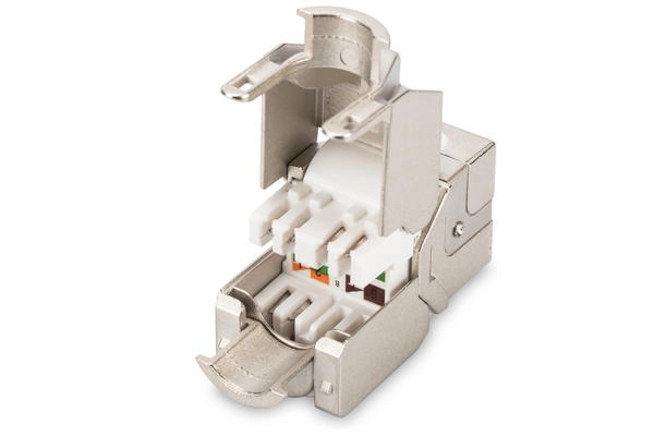 Digitus CAT 6A Keystone Jack, zırhlı/shielded, Re-embedded, 500 MHz acc. ISO/IEC 11801:2002 AM2:2009/09, Aletsiz Sonlandırılabilir  