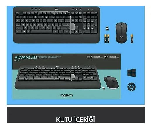 LOGITECH MK540 Q TR ADVANCED KABLOSUZ KLAVYE MOUSE SET SİYAH
