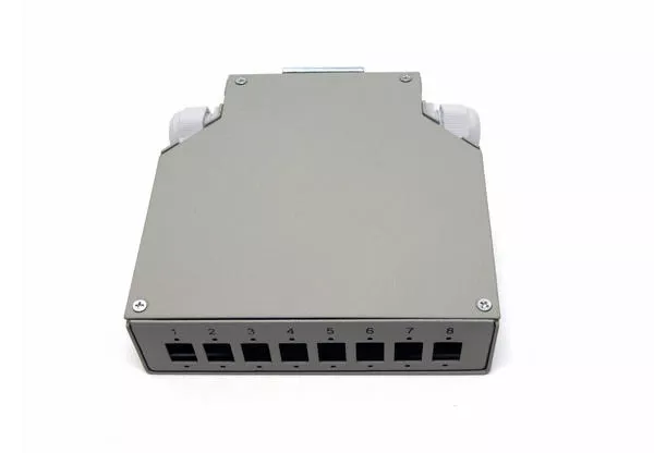  Beek DIN-Ray için Ek Kutusu, 8 x LC/Duplex Coupler için