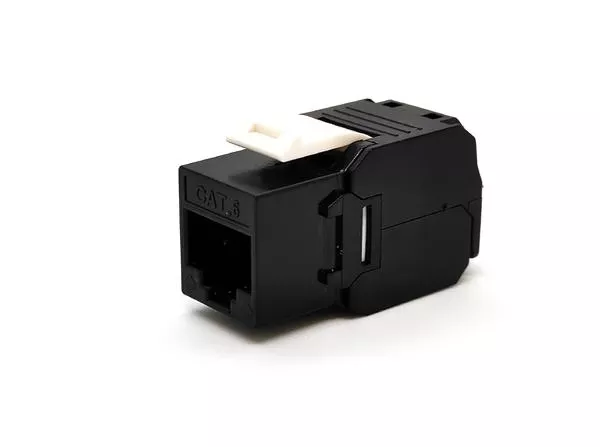Beek Category 6 (CAT.6) UTP Keystone Jack, 180 Derece Dönebilir, Aletsiz Sonlandırılabilir Siyah