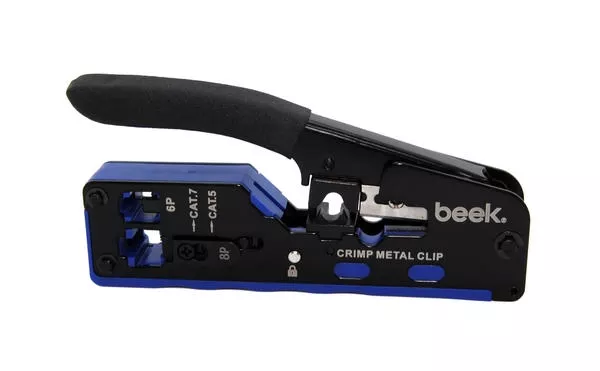 Beek CAT5/CAT6/Cat6A/CAT7 Konektörler ve 6P/6C (RJ-12), 6P/4C (RJ-11), 6P/2C (RJ-11) Modüler Fişler İçin Crimp Aleti/Sıkma Pensi, Mavi Renk