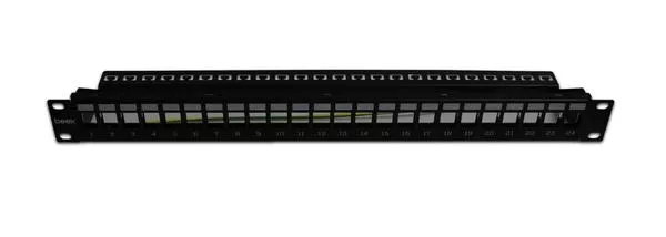 Beek 19’’ 1U 24 port Modüler Patch Panel, Zırhlı/Shielded (Keystone Jacklar haricen temin edilmelidir)