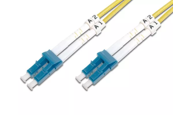 1 Metre - Digitus LC-LC Fiber Optik Patch Kablo, Singlemode, Duplex, 09/125 