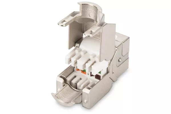 Digitus CAT 6A Keystone Jack, zırhlı/shielded, Re-embedded, 500 MHz acc. ISO/IEC 11801:2002 AM2:2009/09, Aletsiz Sonlandırılabilir  