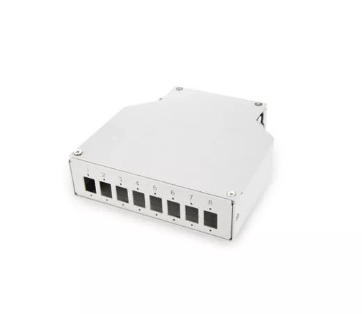   Assmann Din Rail Sonlandırma Kutusu/Splice Box, 8 x LC/DX Coupler için, (E) 125 x (B) 130 x (Y) 35 m