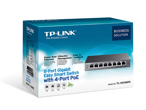 TP-LINK TL-SG108PE 8 PORT GIGABIT EASY SMART MASAÜSTÜ SWITCH(4 PORT PoE)